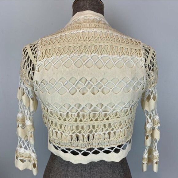 Gaby Eden Crochet Bolero Shrug Jacket Short - Picture 2 of 7